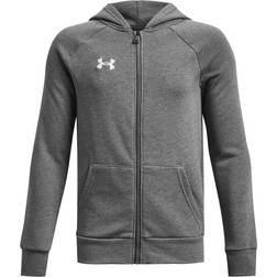 Under Armour Rival Fleece Kapuzenjacke 025 castlerock light heather/white 122-127 cm