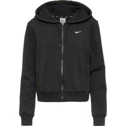 Nike Dri-FIT One Women's Full-Zip French Terry Hoodie - Black/White