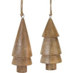 Melrose Set of 6 Rustic Pine Christmas Tree Ornament