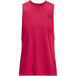 Under Armour Men's UA Sportstyle Left Chest Cut Off Tank Top - Knock Out/White