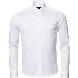 Eton Slim Fit White Melangé Jersey Shirt Mand Skjorter Slim Fit Bomuld hos Magasin Hvid