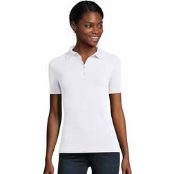 Hanes Women's Pique Polo Shirt White