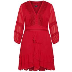 City Chic Sweetheart Dress - Love Red