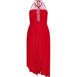 City Chic Plait Detail Maxi Dress - Red