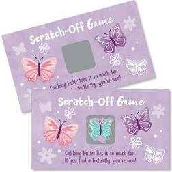 Big Dot of Happiness Beautiful butterfly baby shower birthday party game scratch cards 22 ct