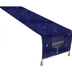 Amscan 570281 Hanukkah Table Runner, 14" x 72" Blue