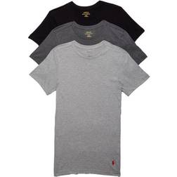 Polo Ralph Lauren Classic Fit Crewneck Undershirt, Pack of Grey/Charcoal/Black