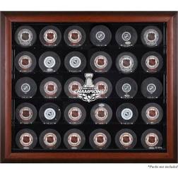 Pittsburgh Penguins 2017 Stanley Cup Champions Mahogany Framed 30-Puck Logo Display Case