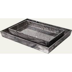 Micco Trays, Set of 2 BLACK MARBLE