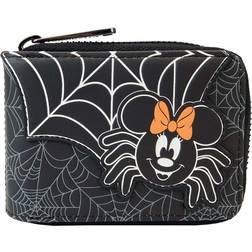 Loungefly Disney Halloween Mickey and Minnie Mouse Spider Glow-in-the-Dark Accordion Wallet