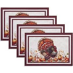 Elrene Home Fashions Autumn Heritage Turkey Engineered Place Mat Brown