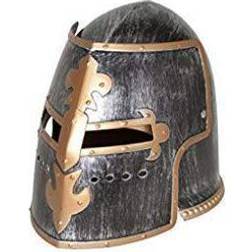 Silver Knight Armor Crusader Helmet Mask Medieval Adult Costume