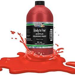 Pouring masters hot tamale red 32oz quart bottle water-based acrylic paint