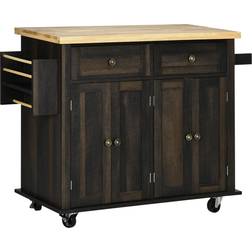 Homcom Kitchen Island on Wheels, Rolling Cart Trolley Table