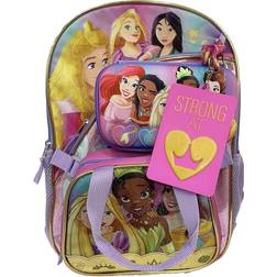 Disney Princess Girls Backpack with Lunch Bag 4-Piece Set