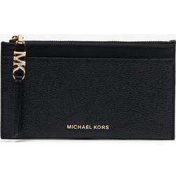 Michael Kors MK Large Pebbled Leather Card Case - Black