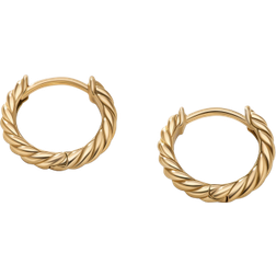 David Yurman Sculpted Cable Huggie Hoop Earrings - Gold