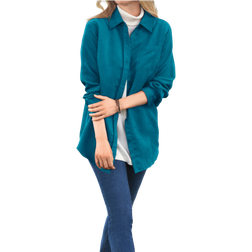Woman Within Soft Sueded Moleskin Shirt Plus Size - Deep Teal