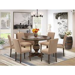 East West Furniture Irving Dining Set 48" 7