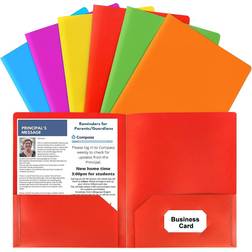 Plastic Folders with Pockets 6-pack