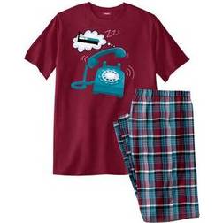 KingSize Men's Big & Tall Lightweight Cotton Novelty PJ Set in Bed Is Calling 2XL Pajamas