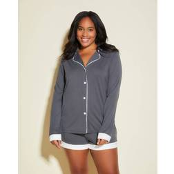 Cosabella womens Long Sleeve Top & Boxer Pajama Set, Anthracite/Ivory