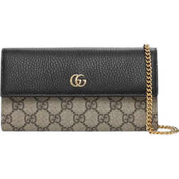 Gucci Petite Marmont Gg Supreme Leather Bag - Black/Ebony
