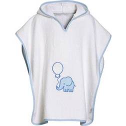 Playshoes Frottee-Poncho Elefant weiß-blau