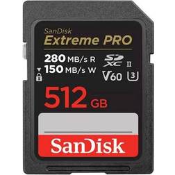 SanDisk Extreme PRO SDXC Class V60 / UHS-II U3 ​​/ Class10 280/150MB/s 512GB