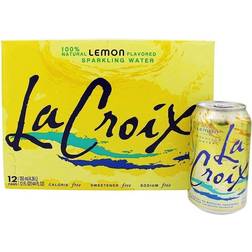 Lacroix Core Sparkling Water with Natural Lemon Flavor, 12 Case