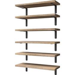 Wopitues Wood Floating Wall Shelf 16.5" 6