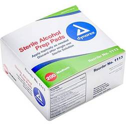 Dynarex sterile alcohol prep pads, medium, 200