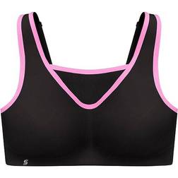 Glamorise No-Bounce Camisole Sports Bra - Black/Pink