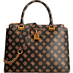 Guess Centre Stage Satchel - Dark Brown