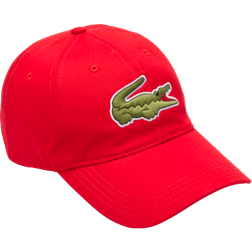 Lacoste Contrast Strap And Oversized Crocodile Cap Unisex - Red