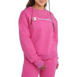 Champion Powerblend Script Logo Crewneck Sweatshirt - Wow Pink