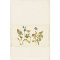 Authentic Hotel and Spa Turkish Cotton Serenity Embellished Cream Guest Towel White