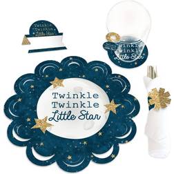 Big Dot of Happiness Twinkle Twinkle Little Star Shower & Birthday Paper Charger Chargerific Kit 8 Ct Blue Blue