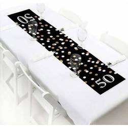 Big Dot of Happiness Adult 50th birthday gold petite party paper table runner 12 x 60 inches