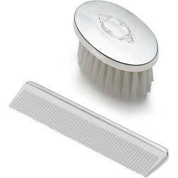 Boys Oval Shield Sterling Brush Comb Set
