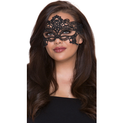 Shirley of Hollywood Embroidered Venice Eye Mask Black