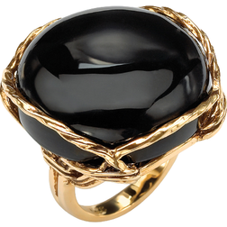 PalmBeach Pillow Ring - Gold/Onyx