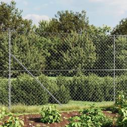 vidaXL Chain Link Fence Silver 2.2x10