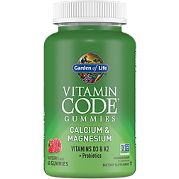 Garden of Life Vitamin Code Calcium & Magnesium Gummies with Vitamins D3 & K2 + Probiotics