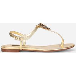 Dolce & Gabbana Zehensandalen Devotion aus Leder Metallic