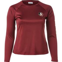 Columbia Women's Tidal Tee Long Sleeve Shirt, FSU Cabernet/Sierra Tan