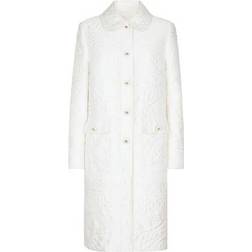 Dolce & Gabbana Brocade coat with DG buttons natural_white