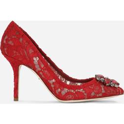 Dolce & Gabbana Pump in Taormina lace with crystals dark_red