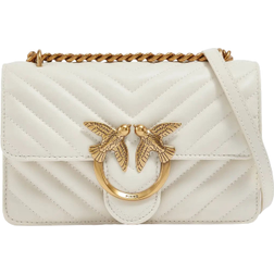 Pinko Women's Sheep Nappa C Love One Mini Bag - Bianco Seta/Antique Gold