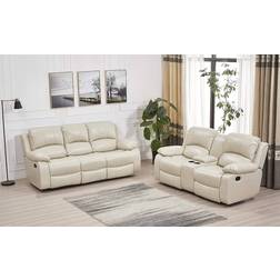 Betsy Furniture Bonded Beige Sofa 85" 2 3 Seater